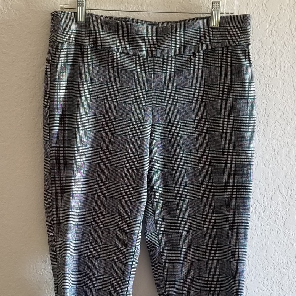 Plaid Pull On Dress Pants
